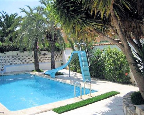 Ferienhaus mit privatem Pool-Meerblick und Kinderrutsche in Denia Costa Blanca Spanien mieten